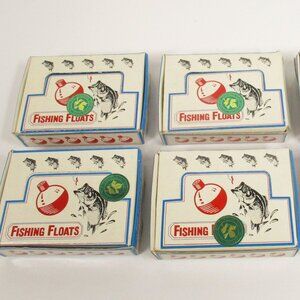 72 Fishing Push Button Fish Floats Red White Size 3/4 Inch Bobbers 6 Boxes